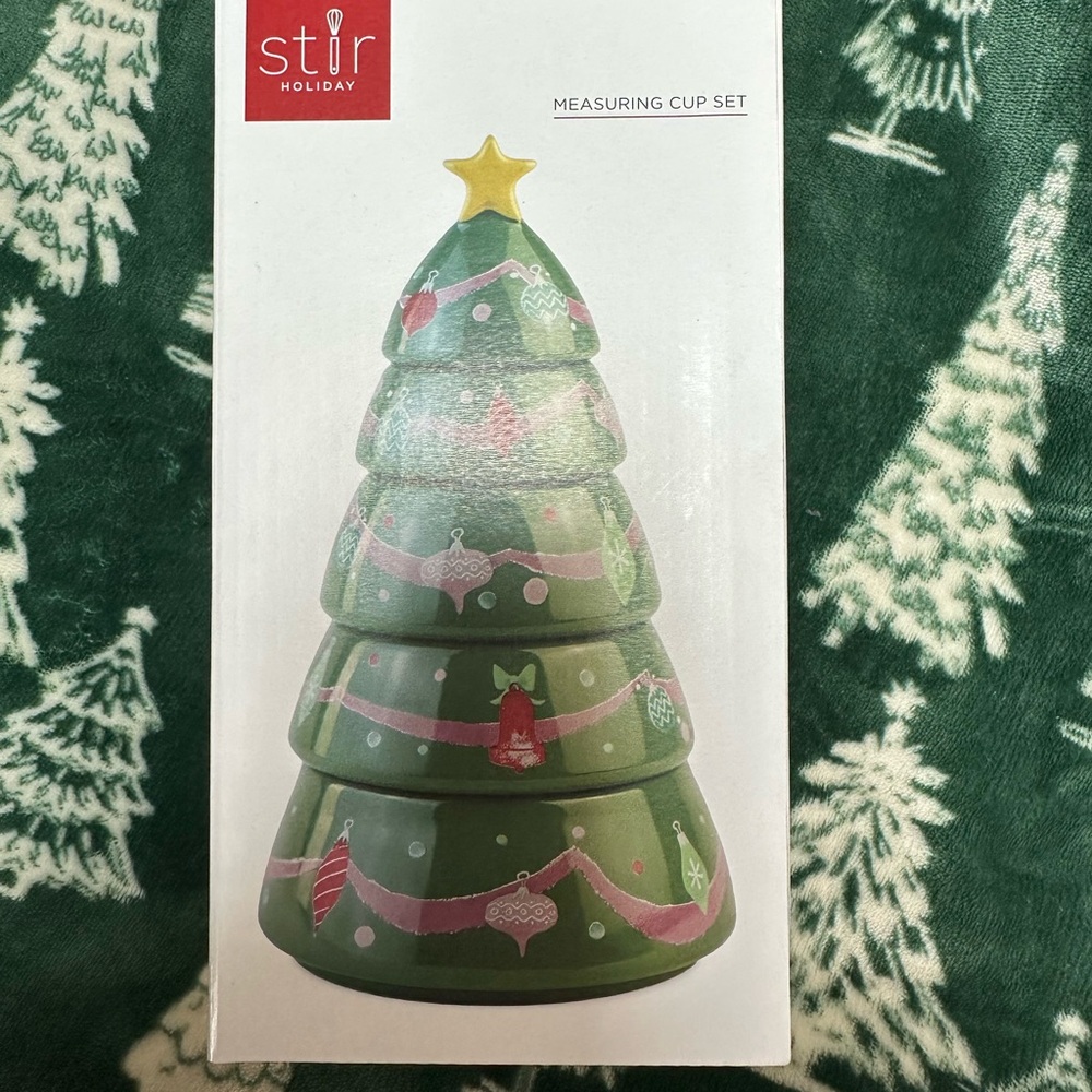 Green Christmas Tree Measuring Cup Set